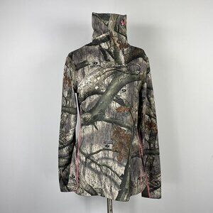 Under Armour Mossy Oak Size L Shirt Camo Camouflage Pink Stitch Scent Control